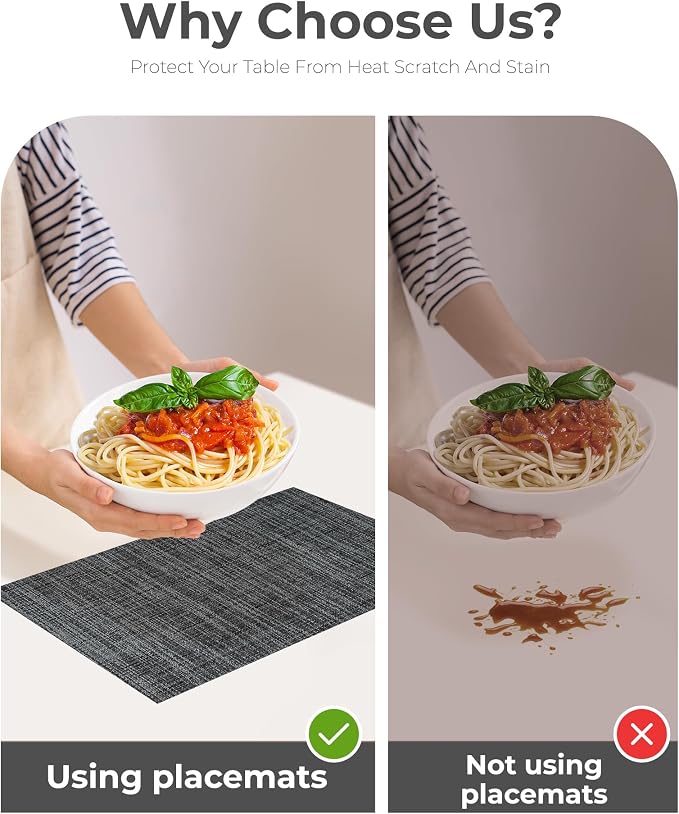Leetaltree Black and Grey Woven Placemats Set of 4 - Image 8