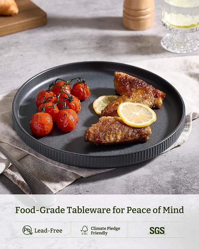 famiware Star Salad Plates for 6, 8 inches Plate Set, Stoneware Dinnerware - Image 5