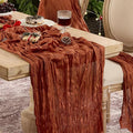 12 Pack Terracotta Cheesecloth Table Runner Boho Gauze Fall Decor | 120 Inch by Playieer