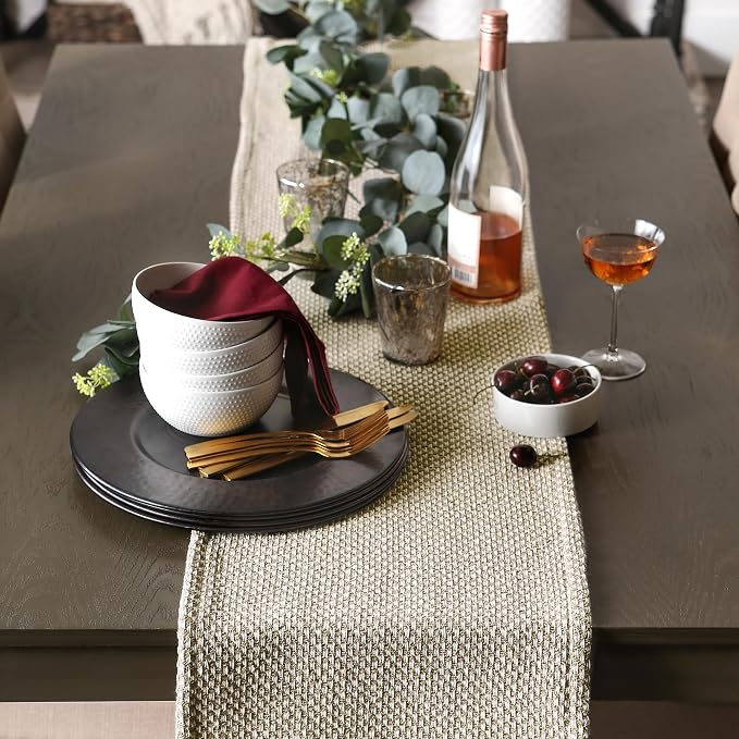 DII Woven Basics Collection 100% Cotton Knit Table Runner - Image 4