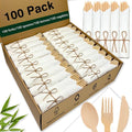 Pre Rolled Bamboo Silverware Set by Unknown