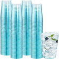 DaYammi 100 Pack 10 oz Blue Plastic Cups Disposable Cups Tumblers, Elegant Blue Glitter Party Drinking Cup Perfect for Wedding, Fancy Disposable Cups Plastic Cocktail Glasses Wine Glasses for Party
