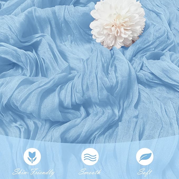 30 Pack Baby Blue Cheesecloth Table Runner 17 x 108 inch Cheese Cloth Table - Image 5