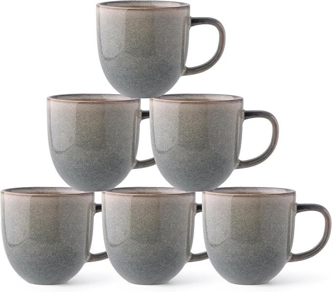 AmorArc 12oz Coffee Mugs, Ceramic Coffee Mugs set of 6 by AmorArc