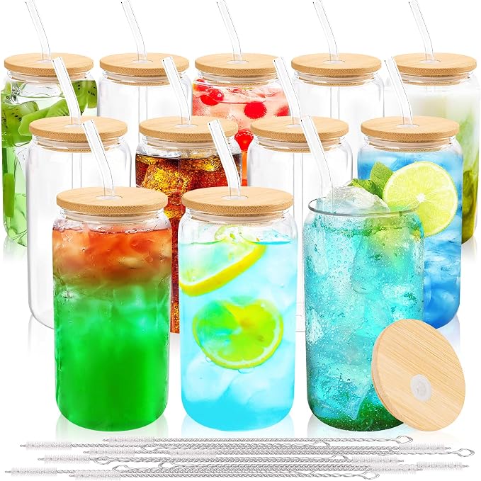 Joyclub 12pcs 16Oz Glass Cups by Joyclub