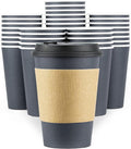 Disposable Coffee Cups With Lids and Sleeves, 12 oz by Glowcoast