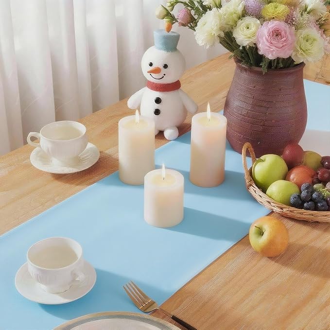 Baby Blue Table Runner, Waterproof Washable Runners 36 Inches Long | Reusable - Image 6