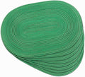 Noctiflorous Oval Braided Placemats Set of 8 Woven 12x18 Inch Non Slip Washable Heat Resistant Place Mats Round Tablemats for Dining Kitchen Party Daily Table Decor Dinner Mats (Green Shine, 8)