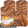 48 Pieces Unfinished Wood Coasters, 4 Inch Round Acacia Wooden Coasters by Aweyka