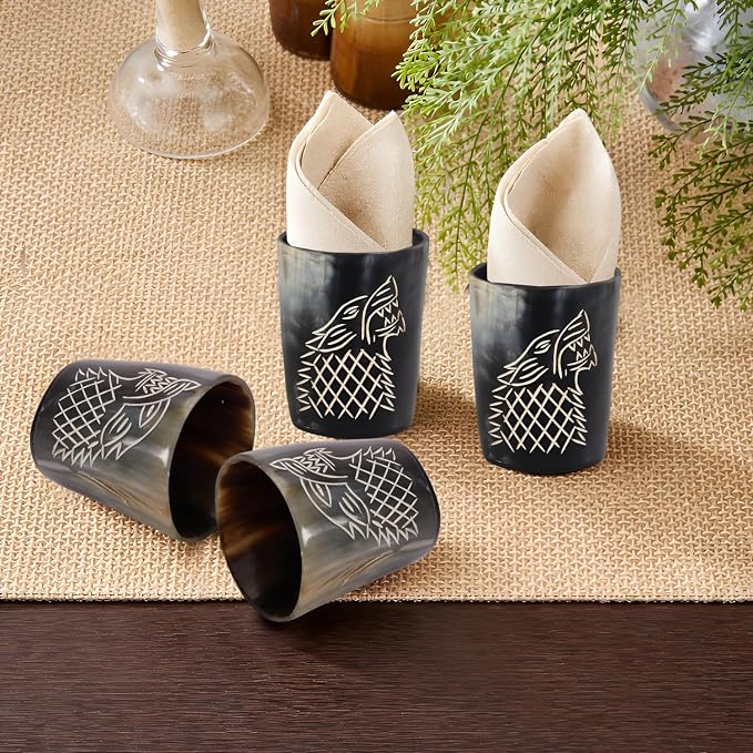 Handicrafts Home Viking Horn Shot Glasses Set of 12, Rustic Viking Drinkware - Image 7