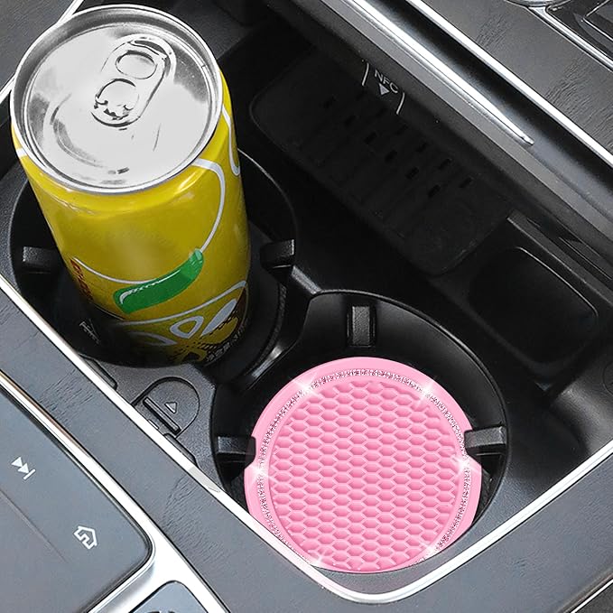 Car Coasters, 4 Pack Universal Vehicle Bling Car Coaster, Rhinestone Coaster - Image 2