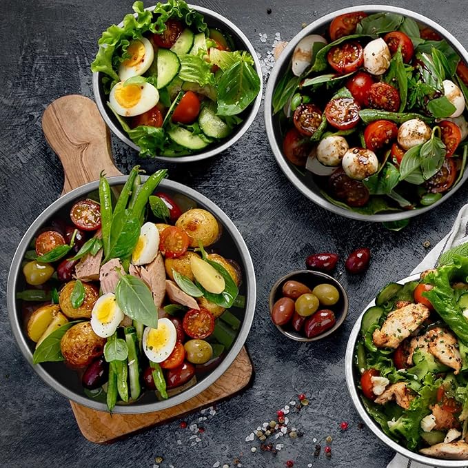 Stainless Steel 13 QT Mixing Bowl | Home & Commercial Quality | Flat Bottom | Cooking, Baking, Meal Prep [1PK]