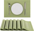 SHACOS Woven Vinyl Placemats Set of 6 Wipe Clean Place Mats by SHACOS