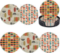 Mid Century Modern Style Leather Drinks Coasters by Unknown