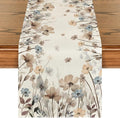 Artoid Mode Brown Poppy Flowers Floral Blossom Summer Table Runner, Fall by ArtoidMode