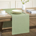 Basic Linen Style Table Runner, 14x108 Inch Sage Green | Mitered Corner Design by ZEEMARTONLINE