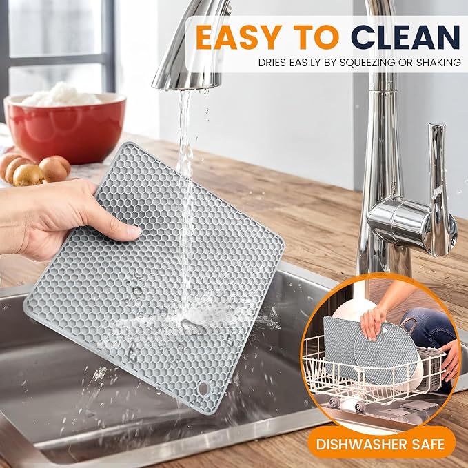 Silicone Trivet Mats 4 Heat Resistant Pot Holders Multipurpose Non-Slip Hot Pads - Image 6