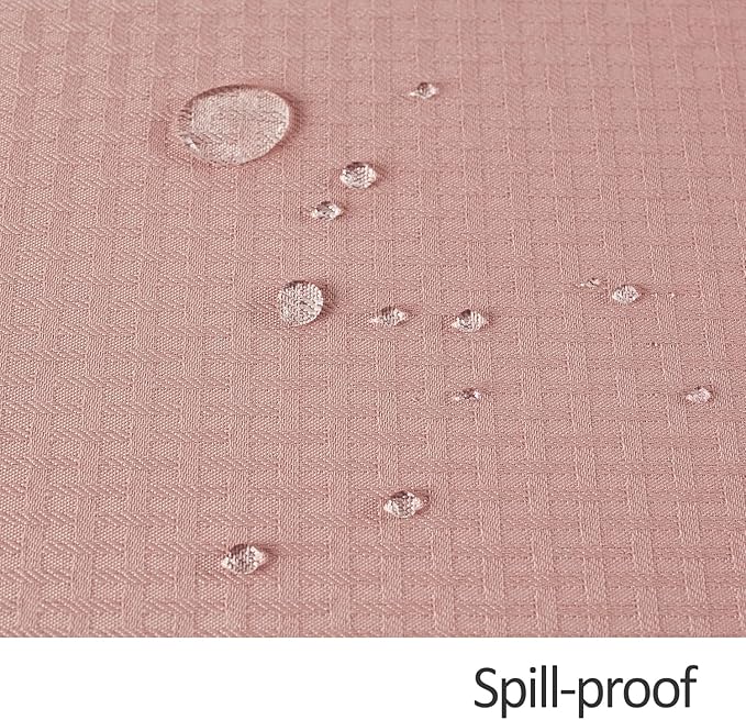 maxmill Square Tablecloth Weaved Texture Stain Resistant Waterproof Wrinkle Free Washable Soft Table Cloth, Decorative Fabric Table Cover for Dining Room Dinner Parties, 52 x 52 Inch, Pale Blush