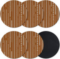 Vintage Brown Coasters Set of 6, Absorbent Coasters by Unknown