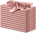 P Pothuiny 12 Pcs Rose Gold Satin Napkins 17 x 17 Inch, Satin Cloth Napkins | by P+Pothuiny