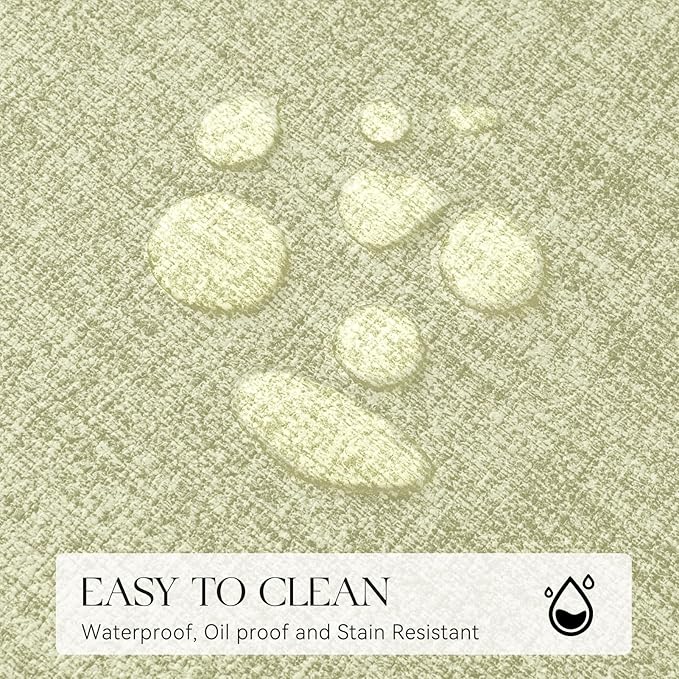 MOSAYT Faux Leather Placemats Set of 8, Heat Resistant Vinyl Place Mats with Coasters, Wipeable Washable Waterproof Oil Proof Table Mats for Kitchen Dining Indoor Outdoor, 12" x 17", Sage Green