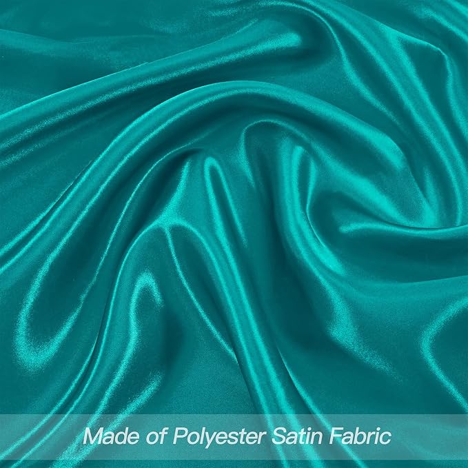 P Pothuiny 12 Pcs Teal Satin Napkins 17 x 17 Inch, Satin Cloth Napkins | Square - Image 4