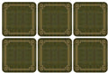Pimpernel Shagreen Leather Coasters Set of 6 by Pimpernel