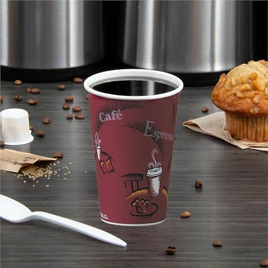 Solo OF10BI-0041 10 oz Bistro SSP Paper Hot Cup - Image 5