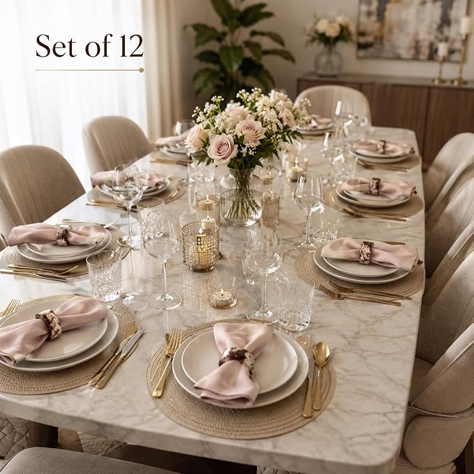 Blush Gold Epoxy Napkin Rings, blush & gold finish, farmhouse & wedding table - Image 8