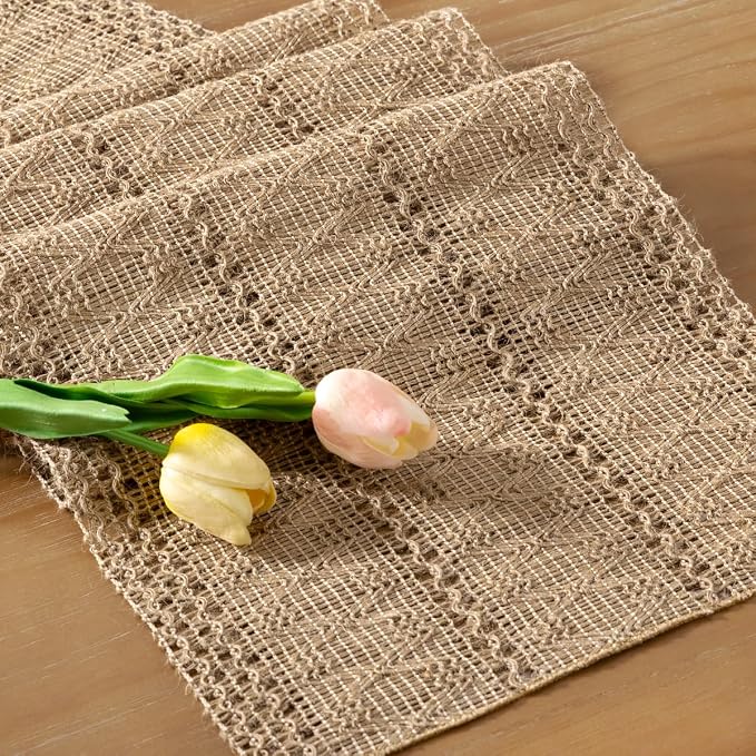 Boho Table Runner Summer Farmhouse Rustic Dining Dresser Scarf Home Decor | - Image 4