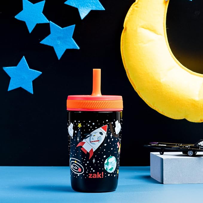 Zak Designs Spaceships Kelso 12oz Stainless Steel Leak-Proof Toddler Cup - Image 8