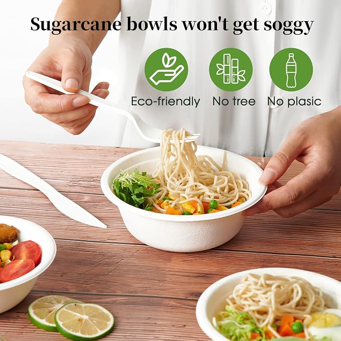 150 Pack 16 oz Compostable Paper Bowls Disposable - Image 5