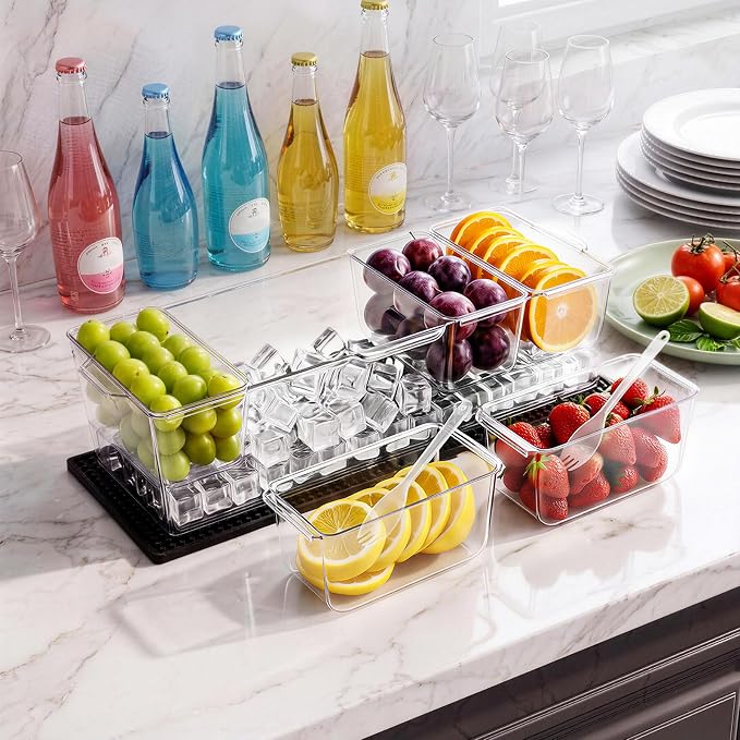 VEVOR Chilled Condiment Server Caddy, 5 Compartment Ice Cooled Serving Container - Image 8