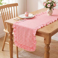 Eternal Beauty 14x72 Gingham Ruffle Table Runner by EternalBeauty