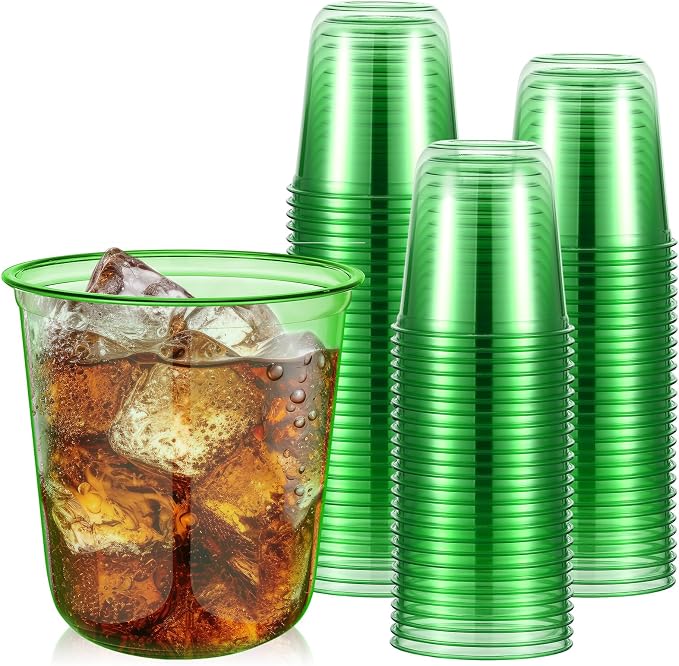 Ziliny 50 Pcs Disposable Stemless Glasses 12oz Crystal Plastic Wine Glasses by Ziliny