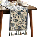bilin gaier Designer French Linen Long Table Runner, Floral Pattern, Dining by bilingaier