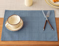 Linen Checked Placemats Set of 4, Machine Washable, Thick Textured Farmhouse by Aoztio