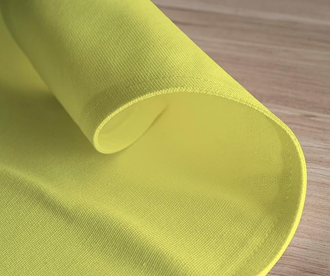 Calicot Placemats Set of 6 100% Cotton Washable Cloth Place Mats, Reusable Table Mats for Spring/Summer & Thanksgiving Christmas Decorations Kitchen Dining Party Wedding (Lemon Yellow, 13" x 19")