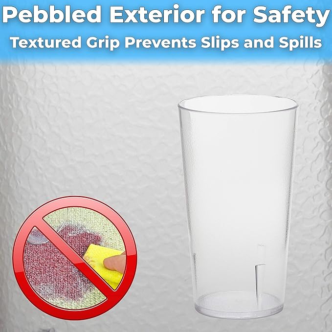 Restaurant Grade, BPA-Free 12oz Clear Plastic Cups 12pk. Super Durable - Image 5
