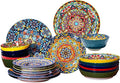 24 Pieces Dinnerware Sets, Plates and Bowls Set, Porcelain Dishes Set by Romatlink