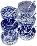 28Oz Ceramic Soup Ramen Bowl Set of 6 by KeQiu