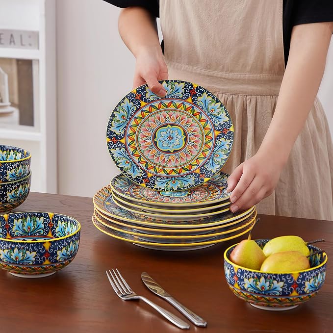 vancasso 12 Pieces Dinnerware Sets, Porcelain Dishes Set - Image 6