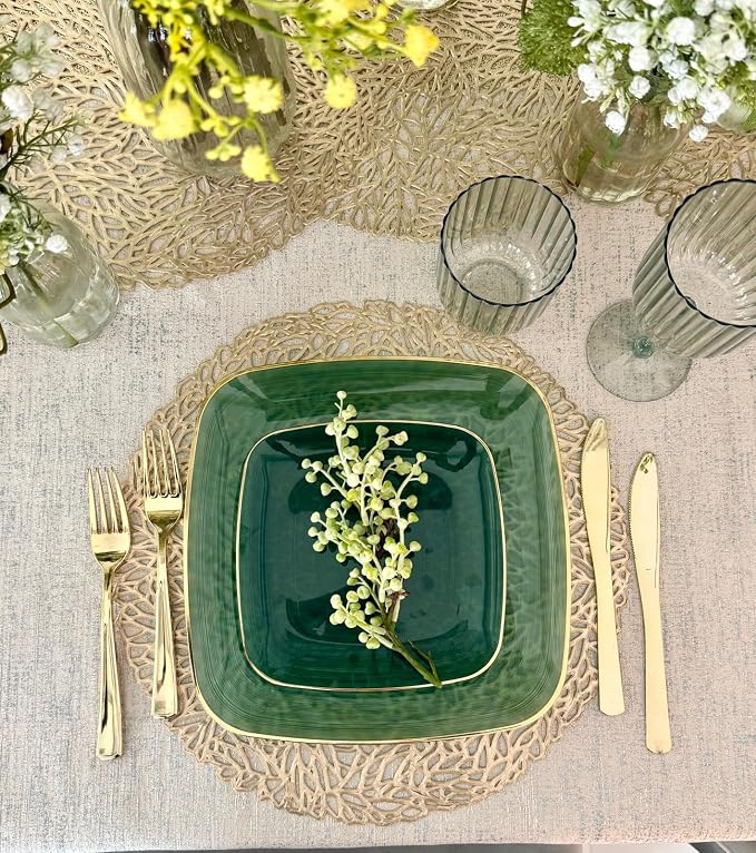 " OCCASIONS " 960pcs set-Wedding Party Disposable Plastic Plate Set -120 x 10'' - Image 9
