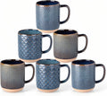 GBhome Coffee Mugs Set of 6, 16 oz Blue Coffee Cups by GBhome