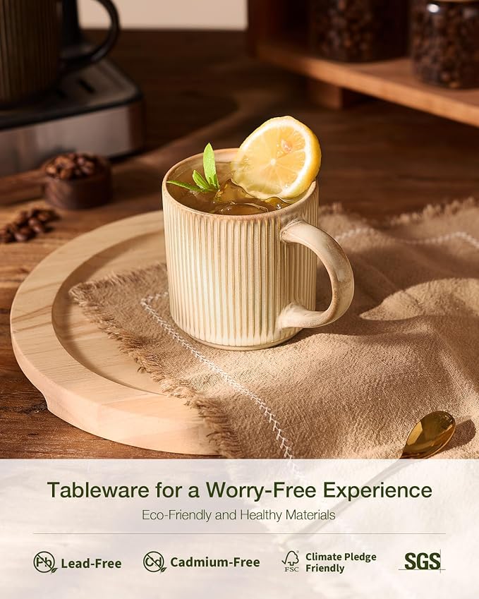 famiware Coffee Mug Set for 4, Star 12 oz Catering Mugs Cup Set - Image 3