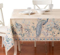Maison d' Hermine Premium Table Cloth Rectangle Table 100% Combed Cotton 120 x 70 Inches Tablecloth Reusable Decorative for Dining Room, Home, Party, Festive & Wedding - Peacock Utopia - Sandy Beach