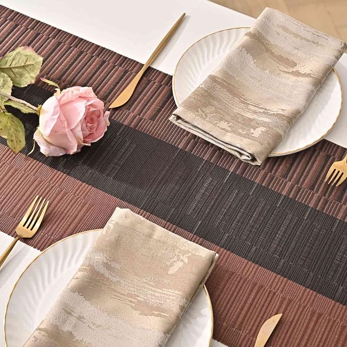 GIVERARE Table Runner, 12x108 in Heat-Resistant Woven Vinyl Long Tabletop - Image 4
