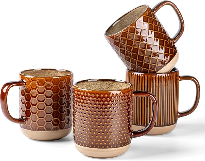 GBhome Coffee Mugs Set of 4, 16 oz Coffee Cups by GBhome