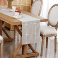 NEWISHER Rustic Embroidered Plaid Cloth Table Runner 48 inches, Farmhouse by Newisher