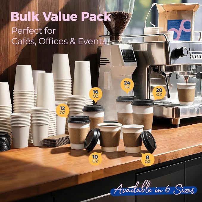Fit Meal Prep 24 oz 100 Pack To Go Coffee Cups - Image 7